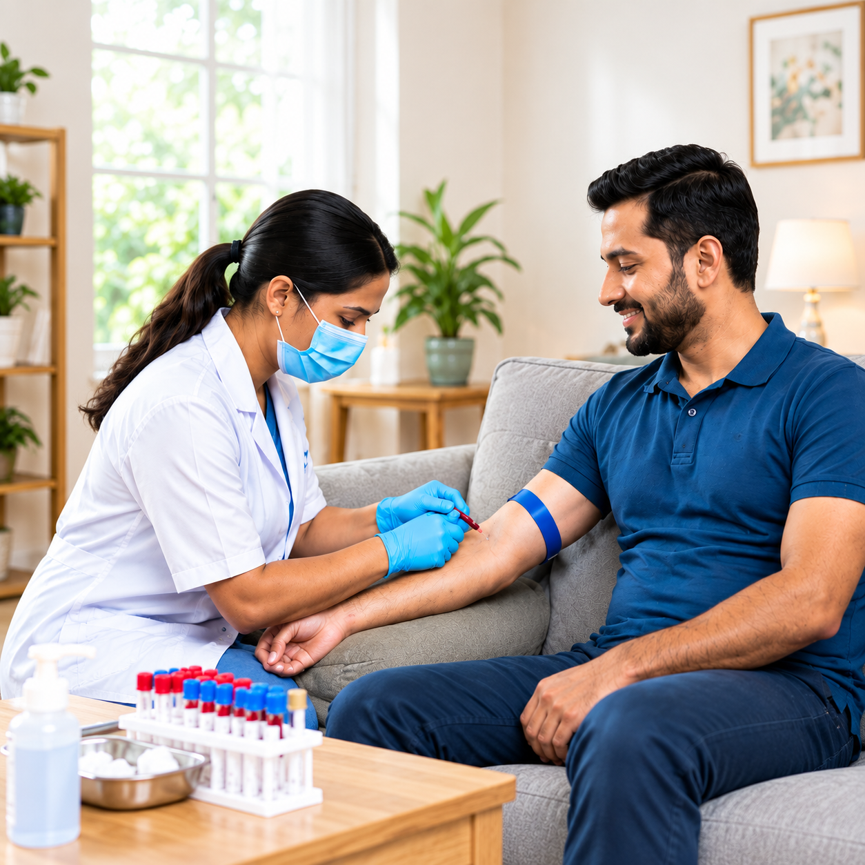 Healthcare professional providing medical care